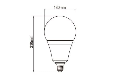 LED Commercial Bulb D-E2738DR3 Drawing