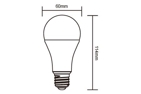 LED Commercial Bulb LED-E2712Y Drawing