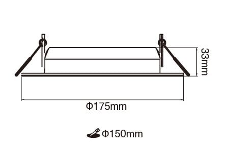 Desenho do Downlight LED D-15DOP12DR5