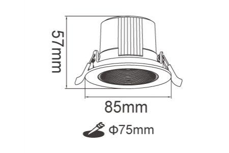 Dessin du Downlight LED D-7DOM7D