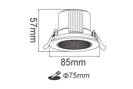 Desenho do LED Downlight D-7DOM7W