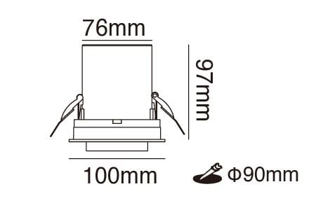 Desenho do Downlight LED D-9DOE12D