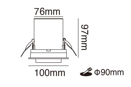 Desenho do Downlight LED D-9DOE12W