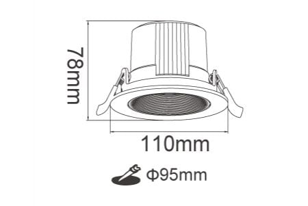 Desenho do LED Downlight D-9DOM12D