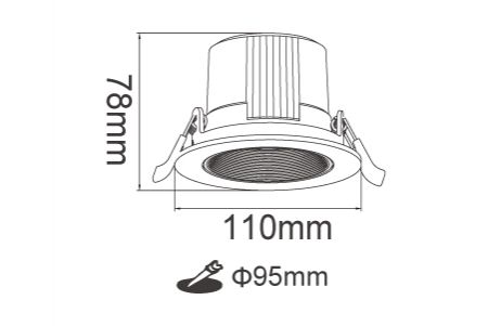 LED Downlight D-9DOM12N Drawing