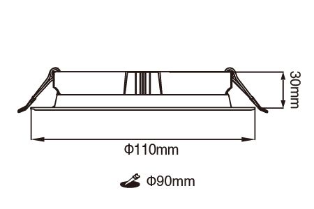 Desenho do Downlight LED D-9DOP8WMS