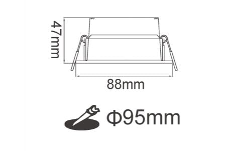 Dessin du Downlight LED D-7DOB5N