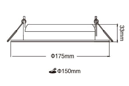 Desenho do Downlight LED-15DOC16SW