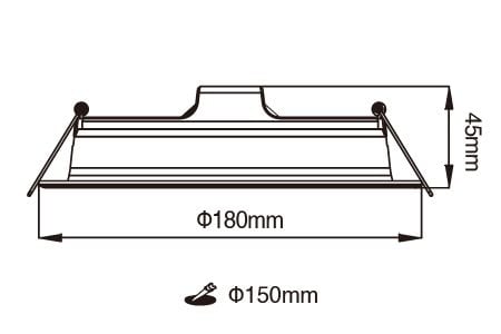 Desenho do LED Downlight LED-15DOP16DMS