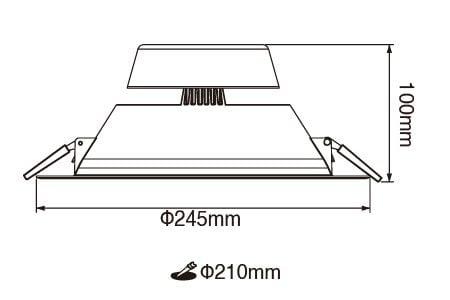 Desenho do Downlight LED-21DOP25D