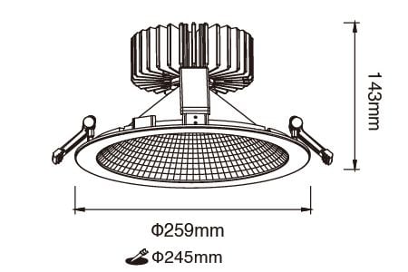 Desenho do LED Downlight LED-24DOD30WR1