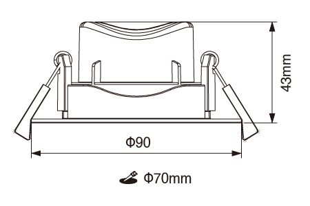 LED Downlight LED-7DOHU5DR2BK Drawing