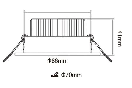 LED Downlight LED-7DOL5NR1 Drawing