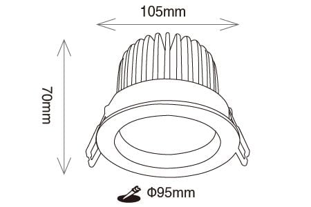 Desenho do LED Downlight LED-9DOD12D