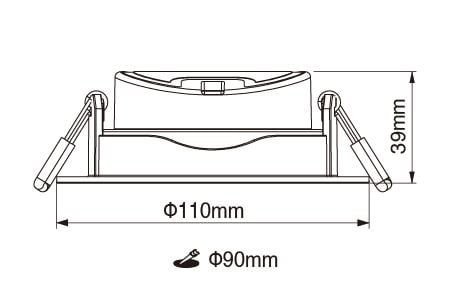 LED Downlight LED-9DOHU8DR2 Drawing