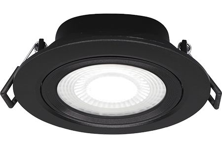 LED Ultra Slim Tiltable Tri-Colour Downlight Black 8W Warm White - LED Ultra Slim Tiltable Tri-Colour Downlight Black 8W Warm White