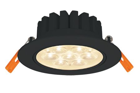 LED Downlight أسود Smile Ø90mm 8W أبيض دافئ - LED Downlight أسود Smile Ø90mm 8W أبيض دافئ