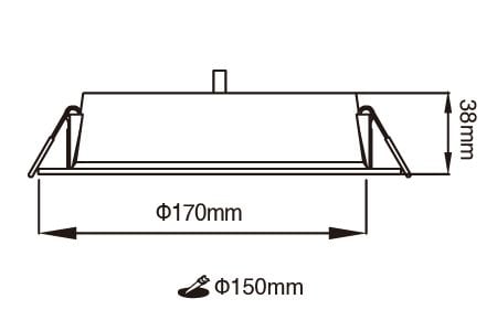 Desenho do LED Downlight OD-15DON16D