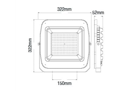 LEDフラッドライト E-FLDB150D2R2 図面