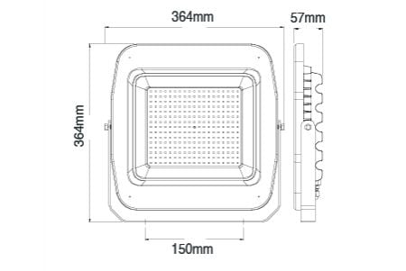 LED Floodlight E-FLDB200D2R2 Drawing