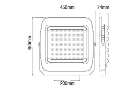 Dibujo del Proyector LED E-FLDB400D2R2