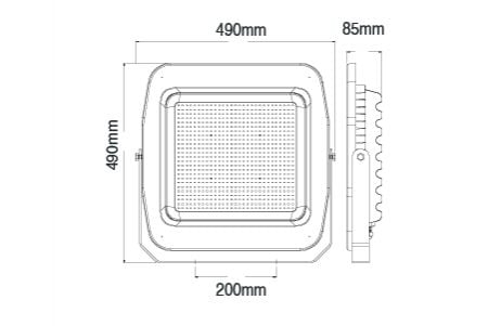 Bản vẽ Đèn LED Chiếu sáng E-FLDB500D2R2