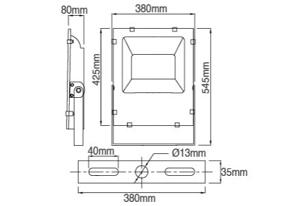 LED Floodlight OD-FLS200DR2 Drawing