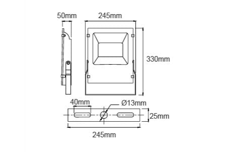 LED Floodlight OD-FLS50DR2 Drawing