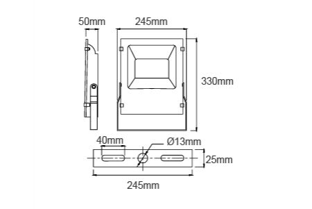 LEDフラッドライト OD-FLS50DR2 図面