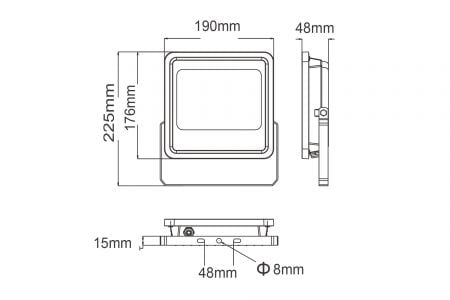 LED Floodlight OD-FLZ20WR1 Drawing