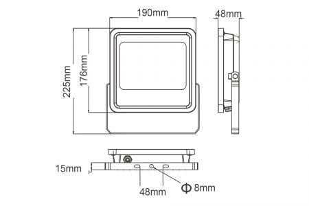 LED Floodlight OD-FLZ50DR1 Drawing