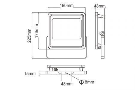 LED Floodlight OD-FLZ50DR1 Drawing