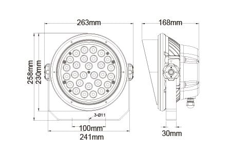 LED Floodlight OD-3201 Drawing