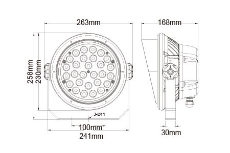 Dessin du projecteur LED OD-3201