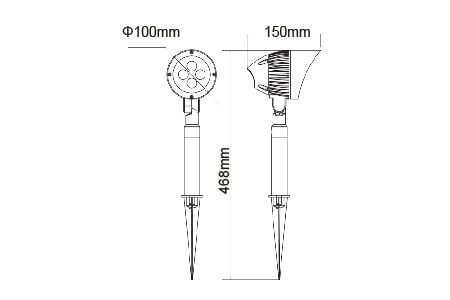 Projecteur de jardin LED OD-3162R1 Dessin