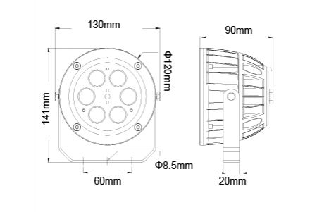 Projecteur de jardin LED OD-3174R1 Dessin