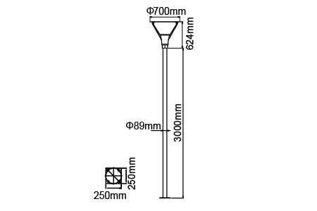 Lumière de jardin LED haute OD-1504 Dessin