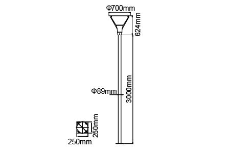 LEDハイガーデンライト OD-1504 図面