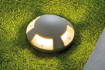 LED In-Ground Light Waterproof Silver Four Beam 6W Warm - LED In-Ground Light Waterproof Silver Four Beam 6W Warm