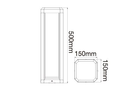 LED Lawn Light OD-3180-50 Drawing