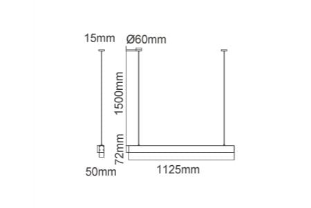 Desenho da Luminária Pendente Linear LED-29024N-SV