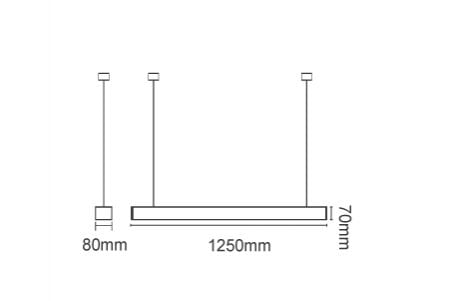 Desenho da Luminária Pendente Linear LED-4124