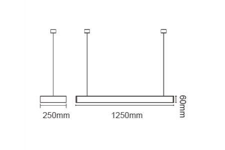 LED Linear Pendant Light LED-4228 Drawing