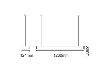 Đèn treo LED hình chữ nhật LED-4234 Bản vẽ
