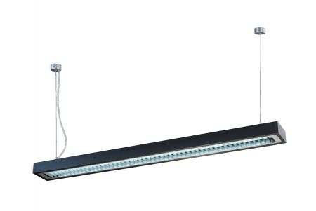 LEDデュアルチューブT8ペンダントライト シルバー 4フィート(リフレクター付き) - LEDデュアルチューブT8ペンダントライト シルバー 4フィート(リフレクター付き)