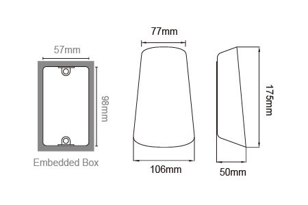 LED Outdoor Wall Light OD-2297 Drawing