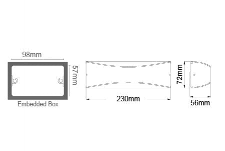 Desenho da Luminária de Parede LED Externa OD-2345