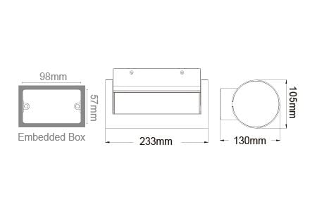 LED Outdoor Wall Light OD-2346 Drawing