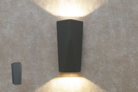 Luz de pared LED de doble haz en ángulo – IP66 | 3000K Blanco cálido | DANCELiGHT® - Luz de pared LED de doble haz en ángulo – IP66 | 3000K Blanco cálido | DANCELiGHT®