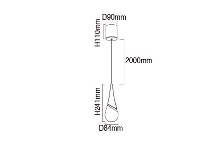 LED Pendant Light D-29302-BL Drawing